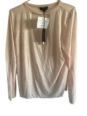 Twenty Long-Sleeve Crewneck Top in Soft Blush